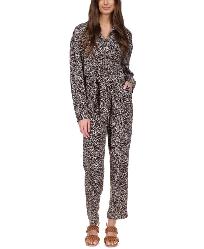 Michael Michael Kors Ditsy-Print Tie-Waist Jumpsuit, Size XL by Vanessa Jane