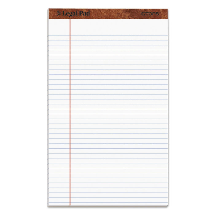 TOPS "The Legal Pad" Ruled Perforated Pads, Wide/Legal Rule, 50 White 8.5 x 14 Sheets, Dozen