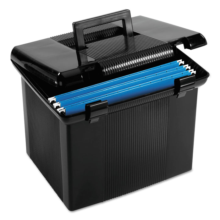 Pendaflex Portable File Boxes, Letter Files, 13.88" x 14" x 11.13", Black