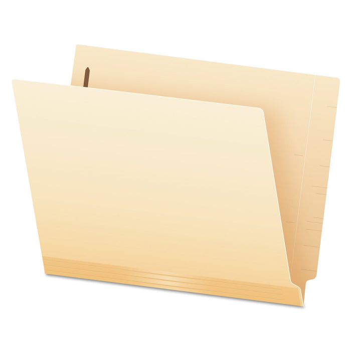 Pendaflex Manila Laminated End Tab Fastener Folders, 1 Fastener, Letter Size, 11-pt Manila Exterior, 50/Box