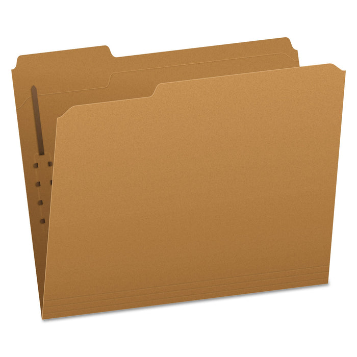 Pendaflex Kraft Fastener Folders, 1/3-Cut Tabs: Assorted, 1 Fastener, Letter Size, Kraft Exterior, 50/Box