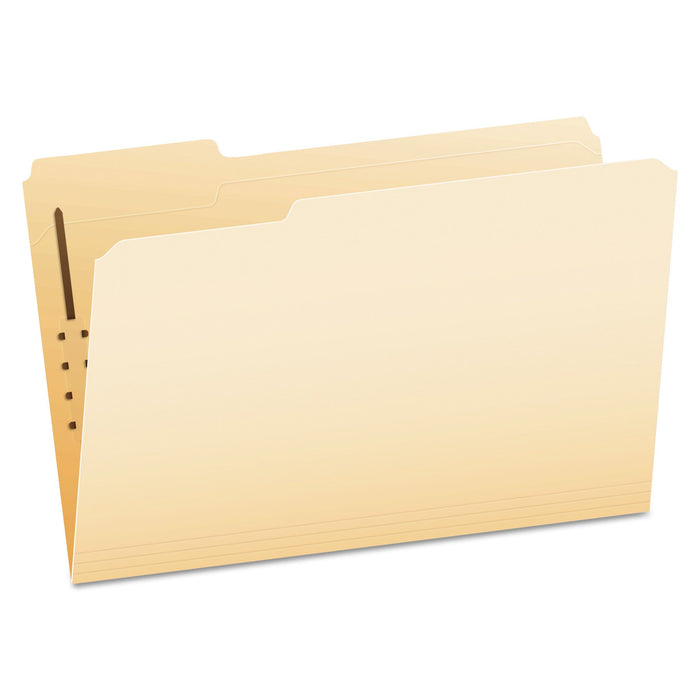 Pendaflex Manila Fastener Folders, 1/3-Cut Tabs: Assorted, 1 Fastener, Legal Size, Manila Exterior, 50/Box