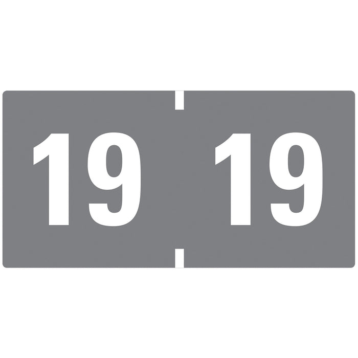 Smead Yearly End Tab File Folder Labels, 19, 0.75 x 1.5, Gray, 500/Roll