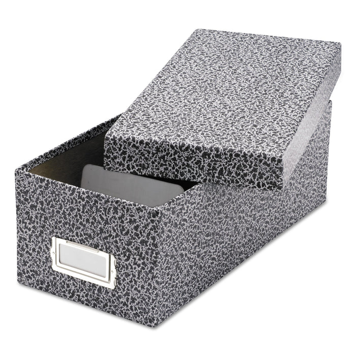 Oxford Reinforced Board Card File, Lift-Off Cover, Holds 1,200 3 x 5 Cards, 5.13 x 11 x 3.63, Black/White