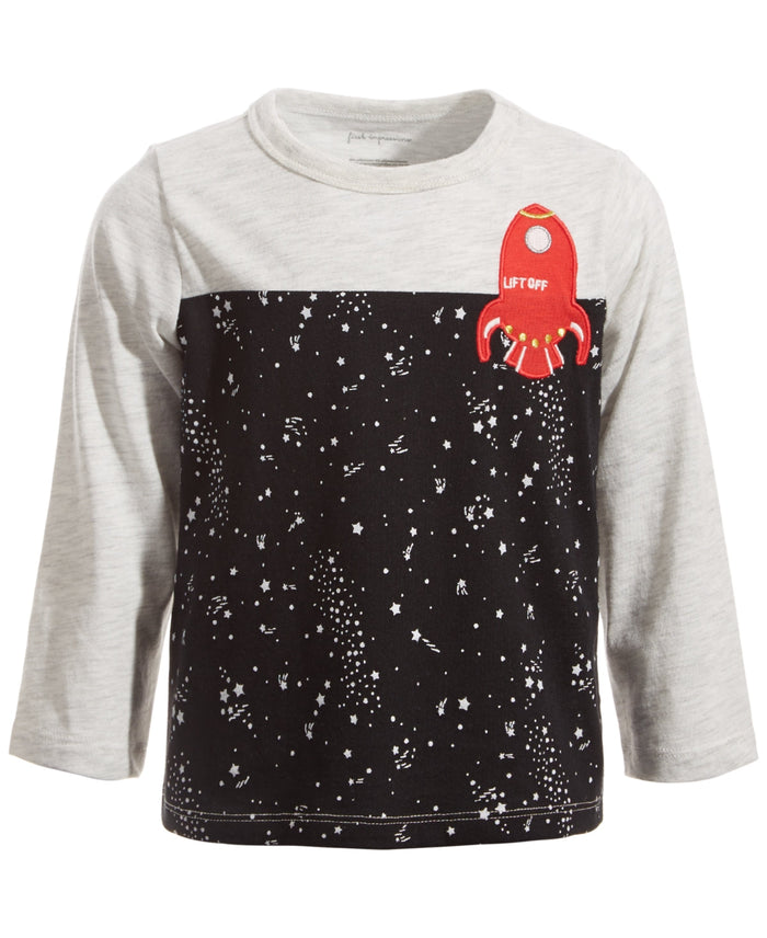 First Impressions Baby Boys Lift Off Rocket Long-Sleeve T-Shirt by Vanessa Jane