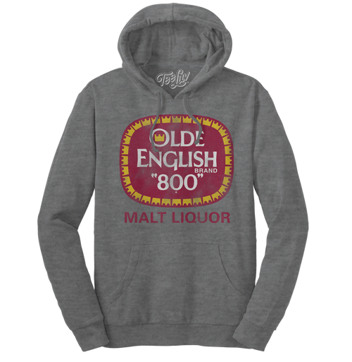 Olde English 800 Malt Liquor Hooded Sweatshirt - Oxford Gray by Tee Luv