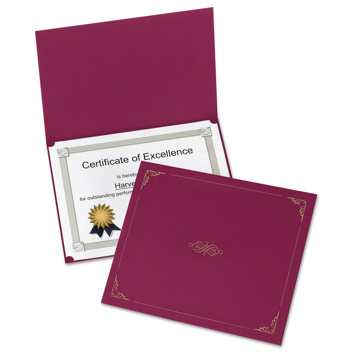 Oxford Certificate Holder, 11.25 x 8.75, Burgundy, 5/Pack
