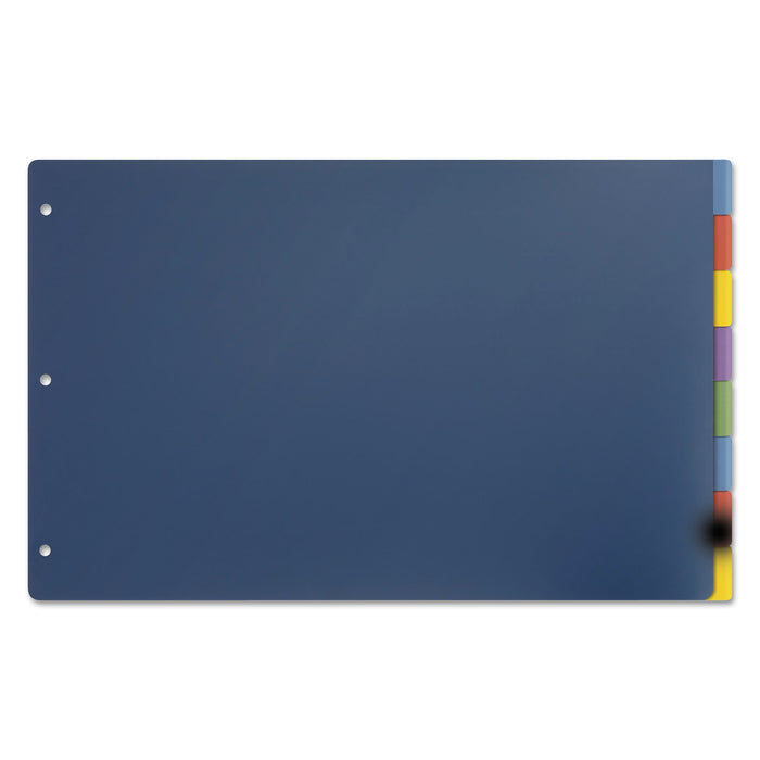 Cardinal Tabloid-Size Poly Index Divider, 8-Tab, 11 x 17, Assorted, 1 Set