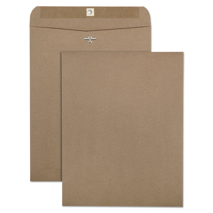 Quality Park Recycled Brown Kraft Clasp Envelope, #97, Square Flap, Clasp/Gummed Closure, 10 x 13, Brown Kraft, 100/Box