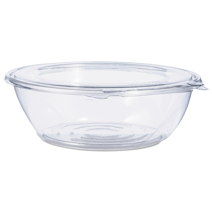 Dart Tamper-Resistant, Tamper-Evident Bowls with Flat Lid, 48 oz, 8.9" Diameter x 2.8"h, Clear, Plastic, 100/Carton