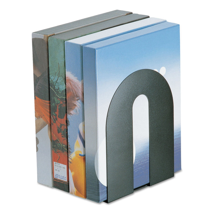 Officemate Heavy Duty Bookends, Nonskid, 8 x 8 x 10, Steel, Black, 1 Pair