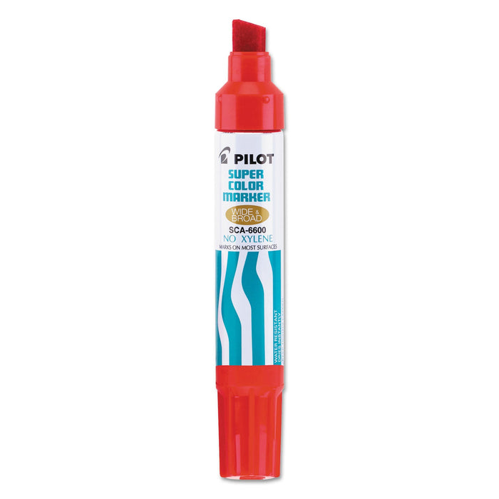 Pilot Jumbo Refillable Permanent Marker, Broad Chisel Tip, Red