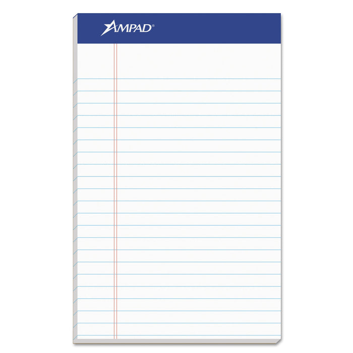 Ampad Recycled Writing Pads, Narrow Rule, Politex Green Kelsu Headband, 50 White 5 x 8 Sheets, Dozen