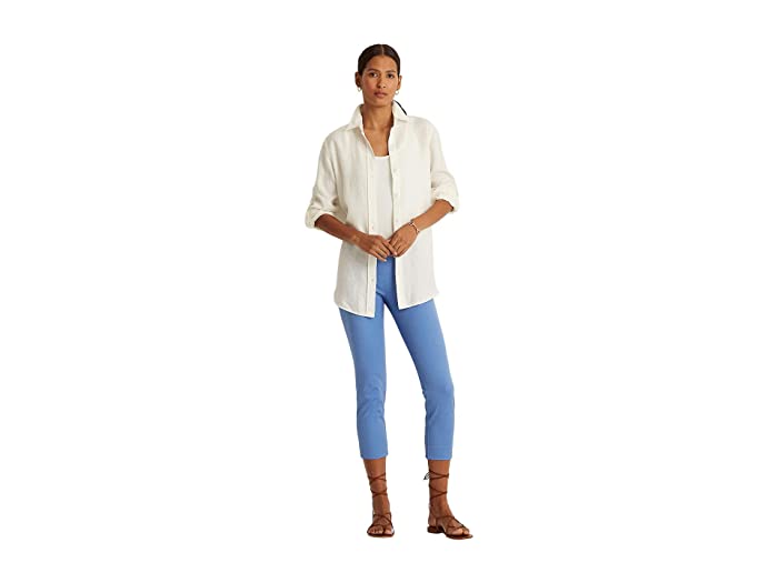 Lauren Ralph Lauren Twill Cropped Skinny Pant – Blue Loch, Size 6 by Vanessa Jane
