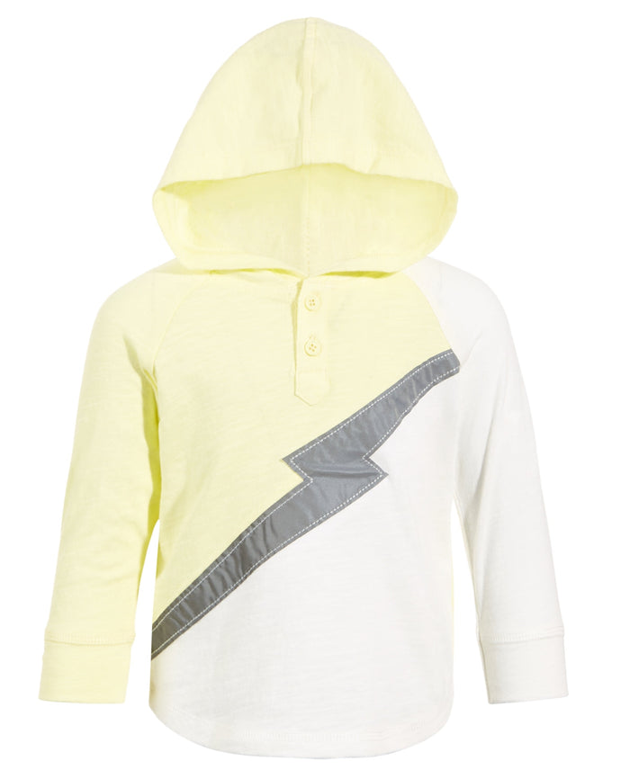 First Impressions Baby Boys Lightning Bolt Hooded Henley Shirt, 6/9 Months by Vanessa Jane