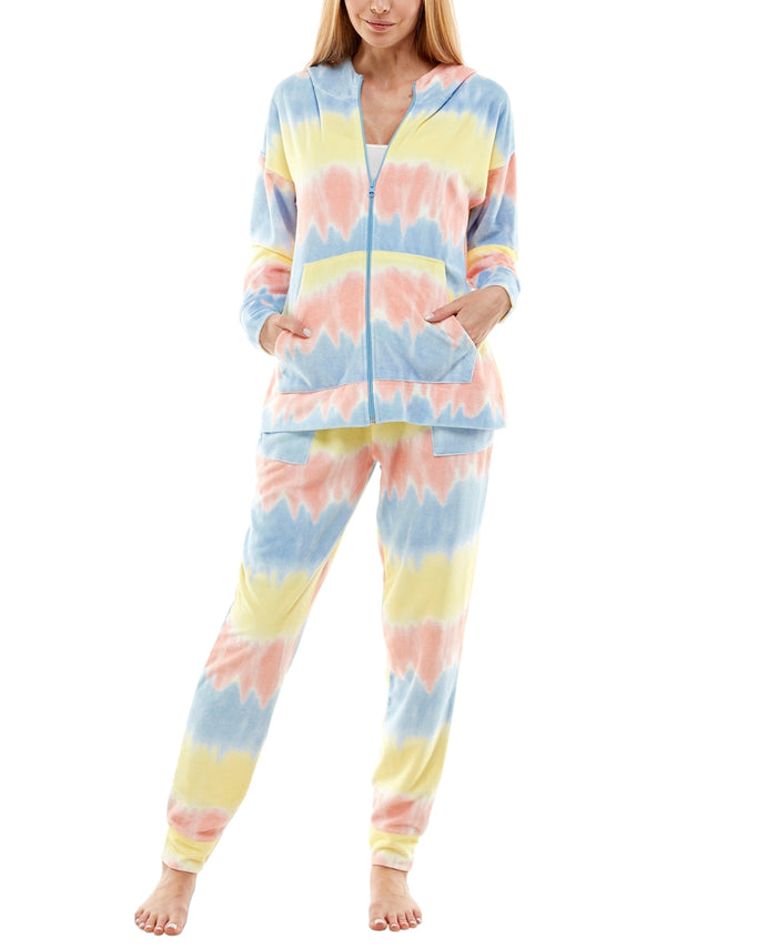 Roudelain Loungewear Zip Front Hoodied Size M by Vanessa Jane