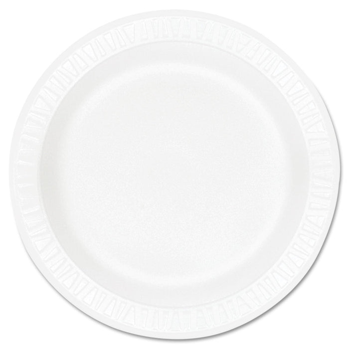 Dart Concorde Foam Plate, 10.25" dia, White, 125/Pack, 4 Packs/Carton