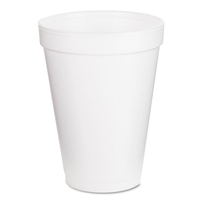 Dart Foam Drink Cups, 12 oz, White, 25/Pack