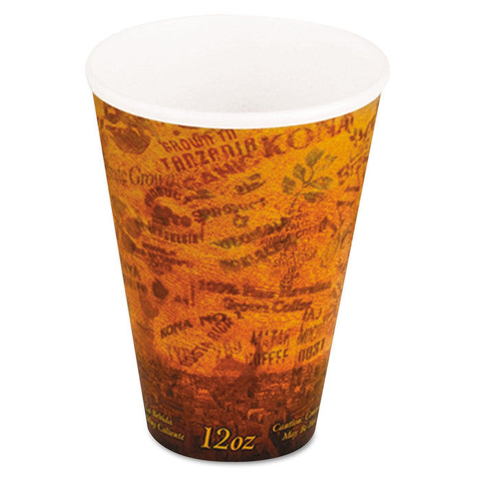 Dart Fusion Escape Foam Hot/Cold Cups, 12 oz, Brown/Black, 1,000/Carton