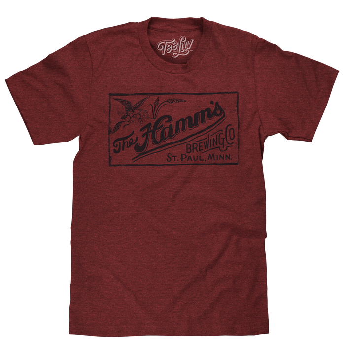 The Hamm's Brewing Company Logo T-Shirt - Red by Tee Luv
