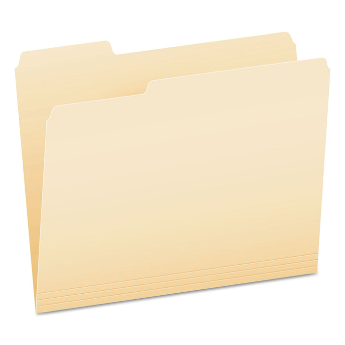 Pendaflex SmartShield Top Tab File Folders, 1/3-Cut Tabs: Assorted, Letter Size, Manila, 100/Box