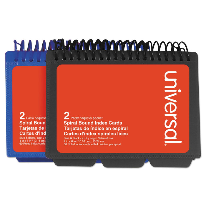 Universal Spiral Bound Index Cards, Ruled, 4 x 6, White, 120/Pack