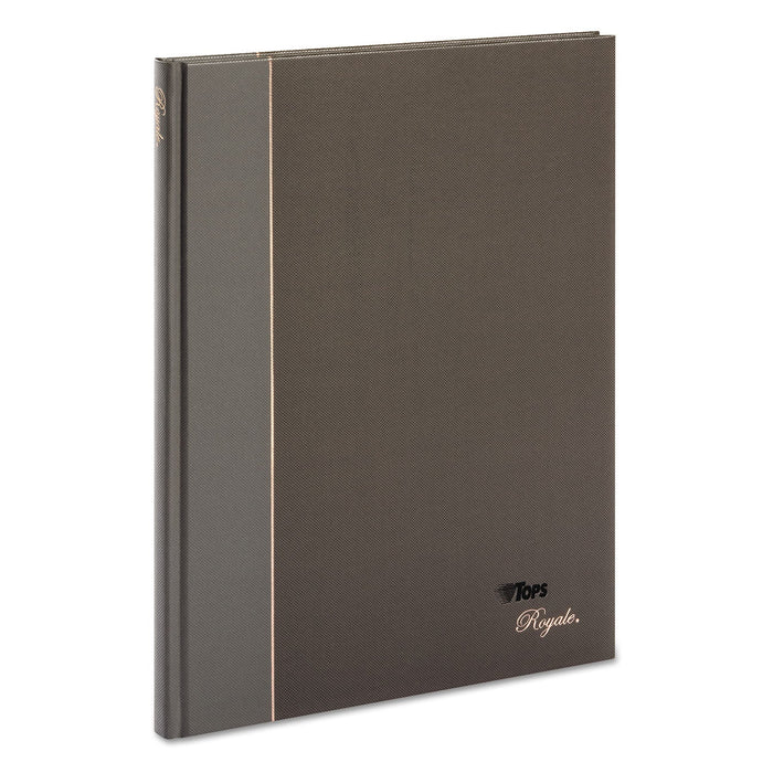 TOPS Royale Casebound Business Notebooks, 1 Subject, Medium/College Rule, Black/Gray Cover, 10.5 x 8, 96 Sheets