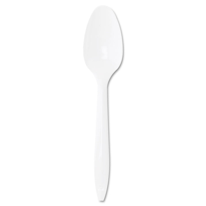 Dart Style Setter Mediumweight Plastic Teaspoons, White, 1000/Carton