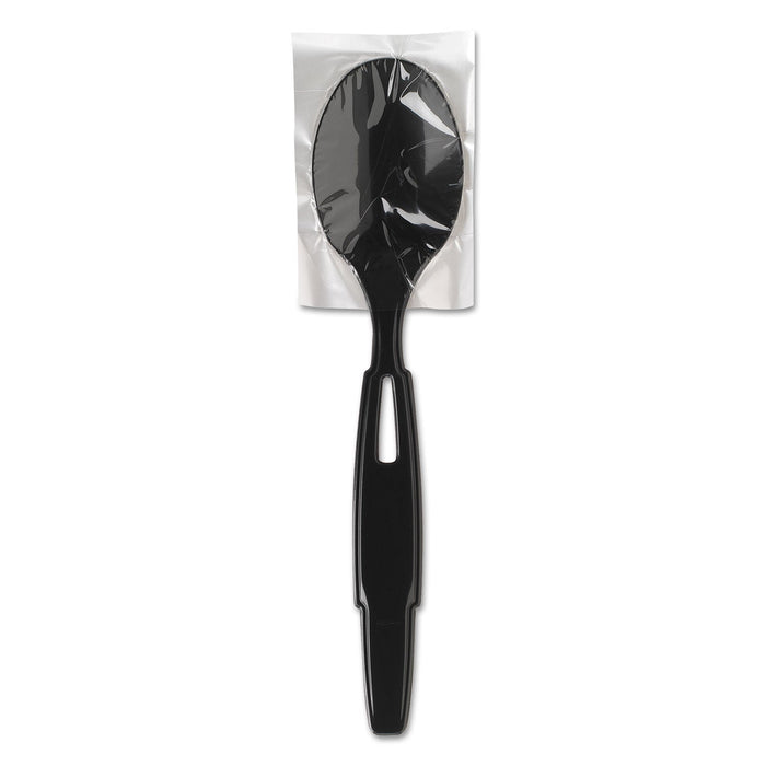 Dixie SmartStock Wrapped Heavy-Weight Cutlery Refill, Teaspoon, Black, 960/Carton