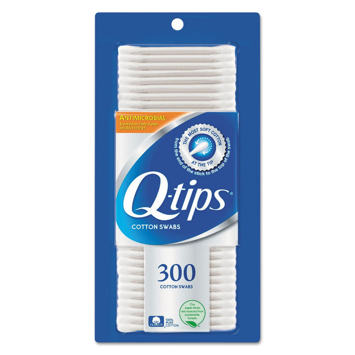 Q-tips Cotton Swabs, Antibacterial, 300/Pack