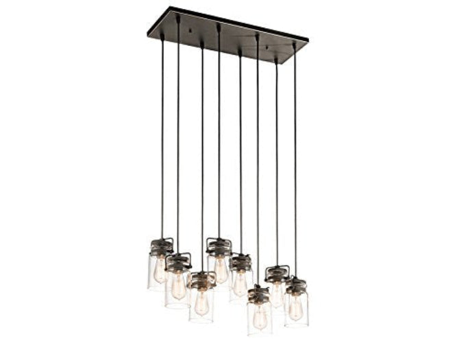 Kichler 42890OZ Brinley 8-Light Pendant and Clear Glass Shades, Olde Bronze by Vanessa Jane