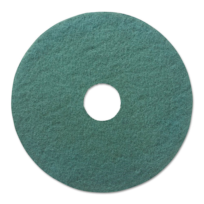 Boardwalk Heavy-Duty Scrubbing Floor Pads, 13" Diameter, Green, 5/Carton