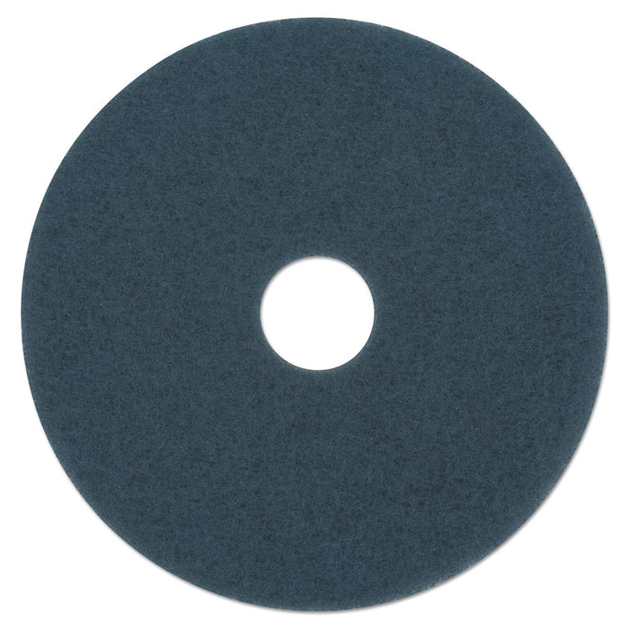 Boardwalk Scrubbing Floor Pads, 13" Diameter, Blue, 5/Carton