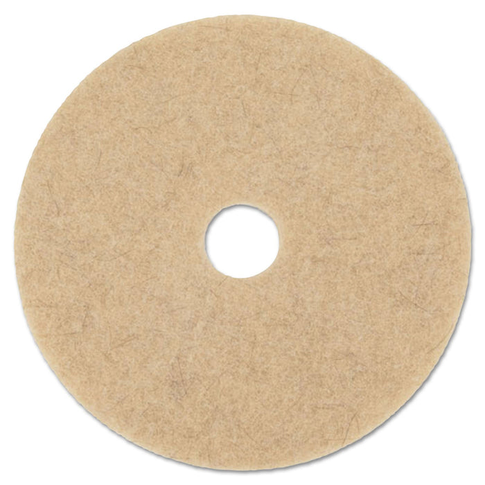 Boardwalk Natural Hog Hair Burnishing Floor Pads, 17" Diameter, Tan, 5/Carton
