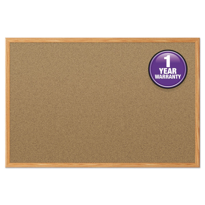 Mead Cork Bulletin Board, 48 x 36, Oak Frame