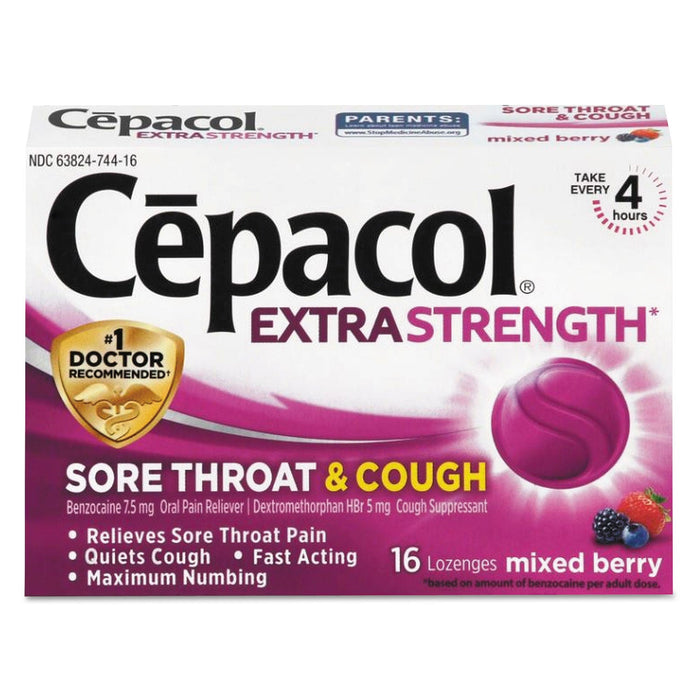 Cepacol Sore Throat and Cough Lozenges, Mixed Berry, 16 Lozenges