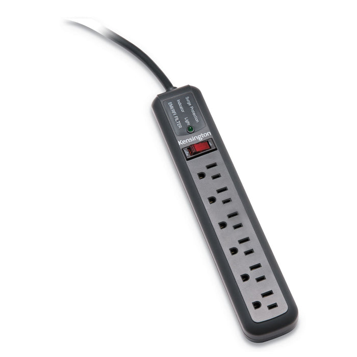 Kensington Guardian Surge Protector, 6 AC Outlets, 15 ft Cord, 540 J, Gray