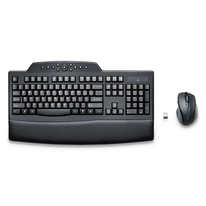 Kensington Pro Fit Comfort Wireless Desktop Set, 2.4 GHz Frequency/30 ft Wireless Range, Black