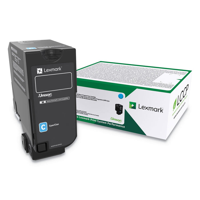 Lexmark 74C0HCG High-Yield Toner, 12,000 Page-Yield, Cyan