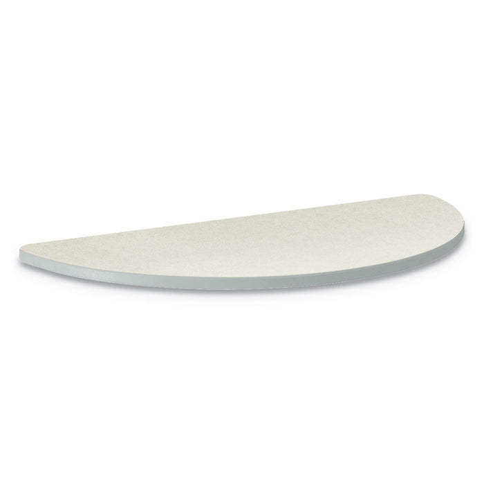 HON Build Half Round Shape Table Top, 60w x 30d, Silver Mesh