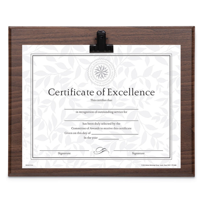 DAX Plaque With Metal Clip, Wood, 8.5 x 11 Insert, Walnut