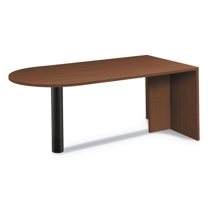HON Foundation Peninsula with End Panel, Steel Support Column, 72w x 36d x 29h, Shaker Cherry
