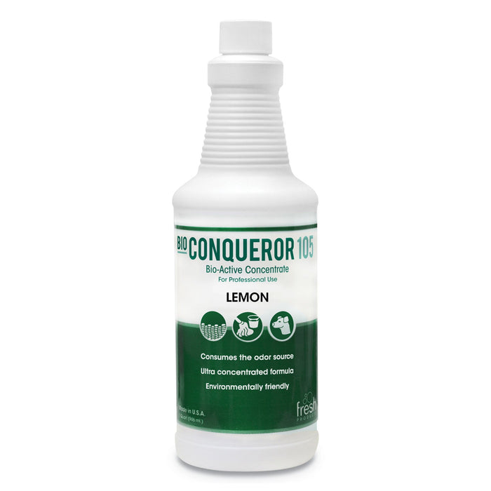 Fresh Products Bio Conqueror 105 Enzymatic Odor Counteractant Concentrate, Citrus, 32 oz Bottle, 12/Carton