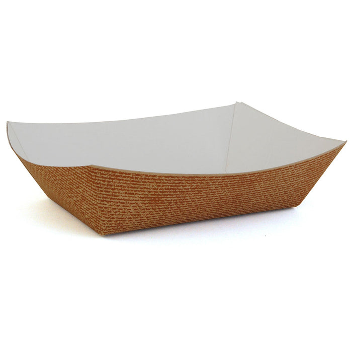 SCT Hearthstone Food Trays, 8.48 x 5.85 x 2.32, Brown/White, Paper, 500/Carton