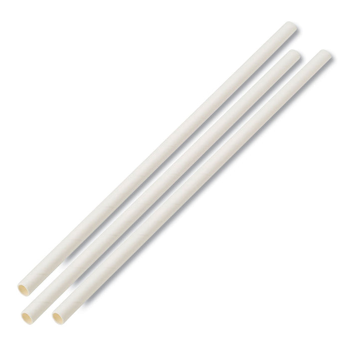Boardwalk Unwrapped Paper Straws, 7.75" x 0.25" White, 4,800 Straws/Carton