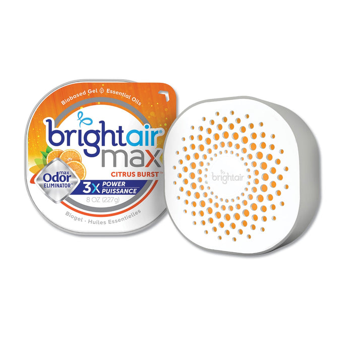 BRIGHT Air Max Odor Eliminator Air Freshener, Citrus Burst, 8 oz Jar