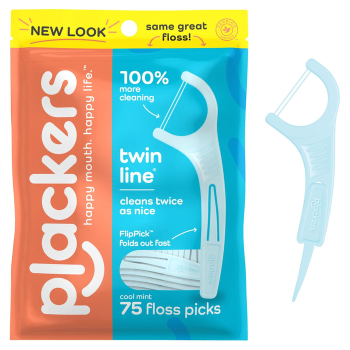 Plackers Twin-Line Dental Floss Picks (Cool Mint Flavor) by Pasteur Pharmacy