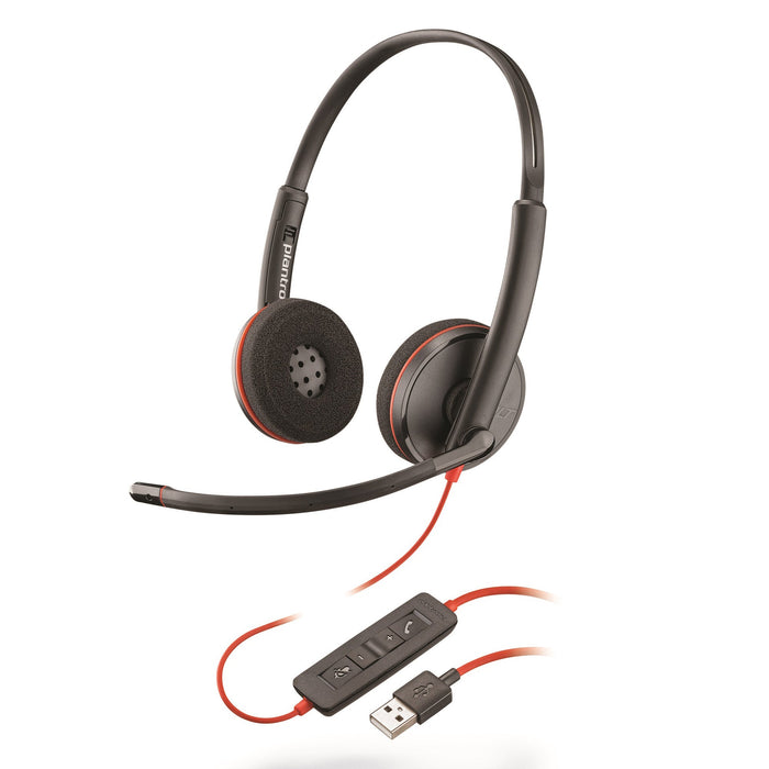 poly Blackwire 3220, Binaural, Over The Head Headset