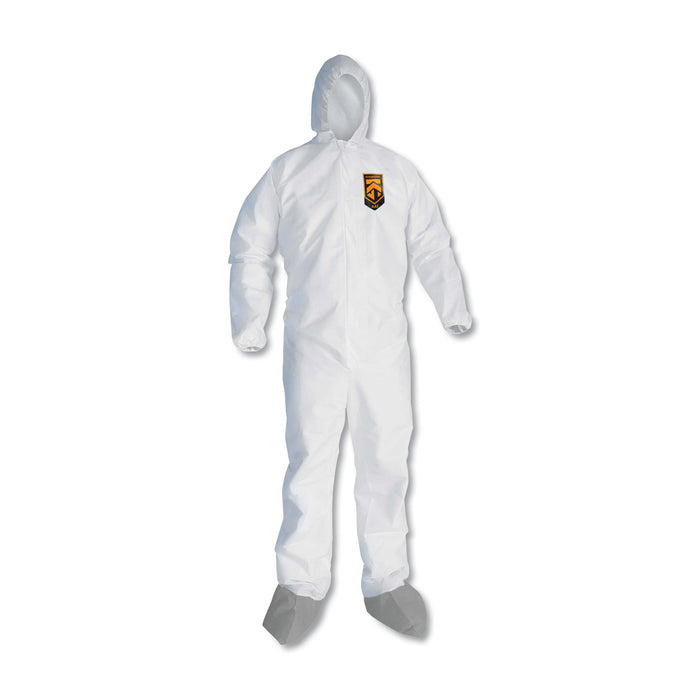 KleenGuard A45 Liquid and Particle Protection Surface Prep/Paint Coveralls, Medium, White, 25/Carton