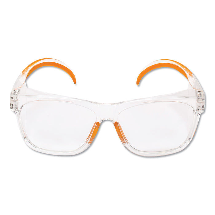 KleenGuard Maverick Safety Glasses, Clear/Orange, Polycarbonate Frame, 12/Box